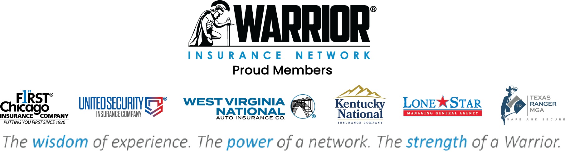 Logos of Proud Members of Warrior Insurance Network
